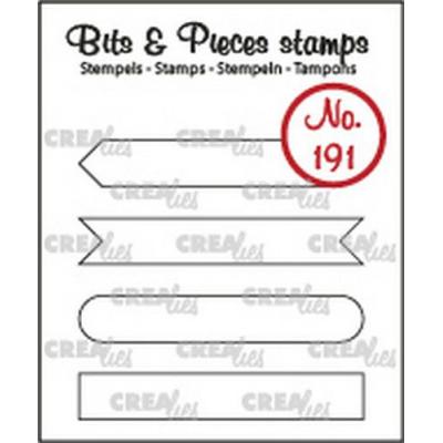 Crealies Clear Stamps - Text Strips Set A Outline No. 191
